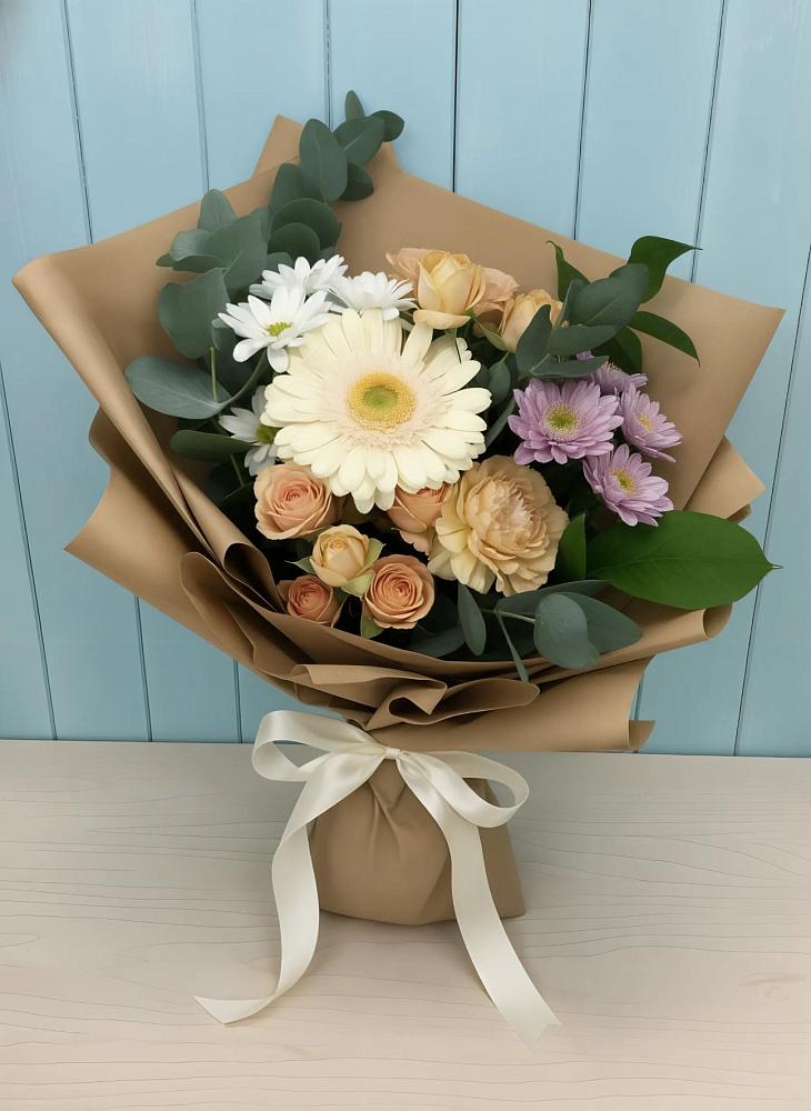 Букет цветов из: Герберы и Хризантемы в Мекенской