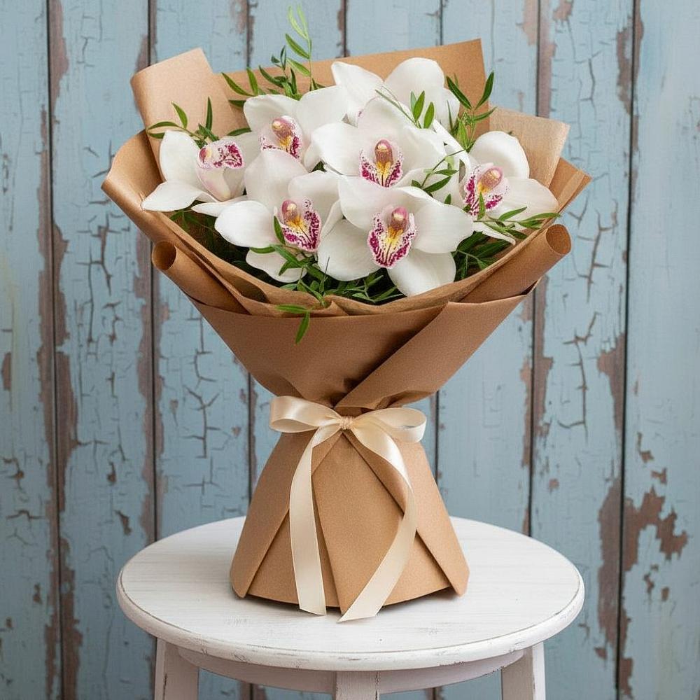 Букет цветов из: Орхидеи и Розы в Мекенской