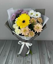 Букет цветов из:  Розы, Герберы и Хризантемы в Мекенской