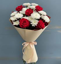 Букет цветов из:  Розы и Хризантемы #REPLACE_PRED# Мекенской