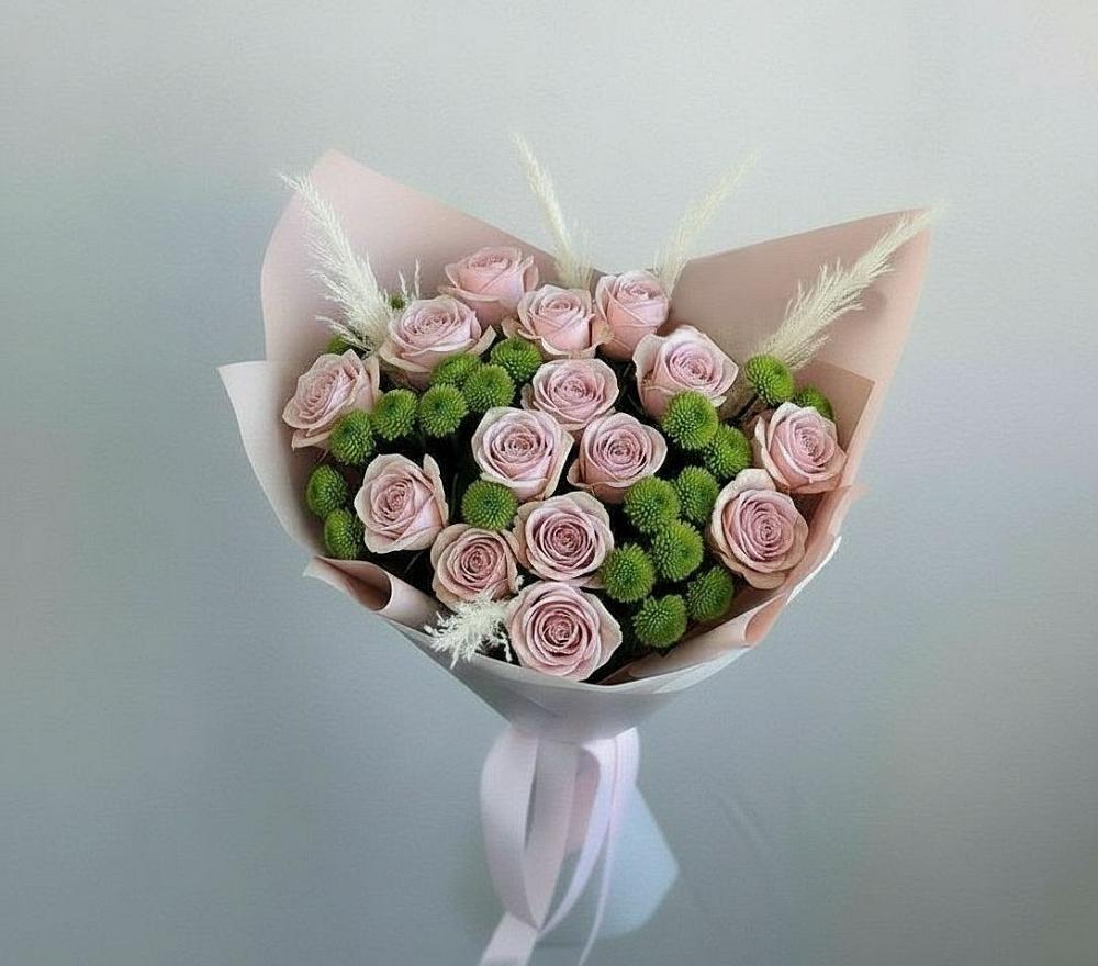 Букет цветов из: Розы и Хризантемы в Мекенской