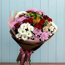 Букет цветов из:  Розы, Хризантемы и Альстромерии в Мекенской