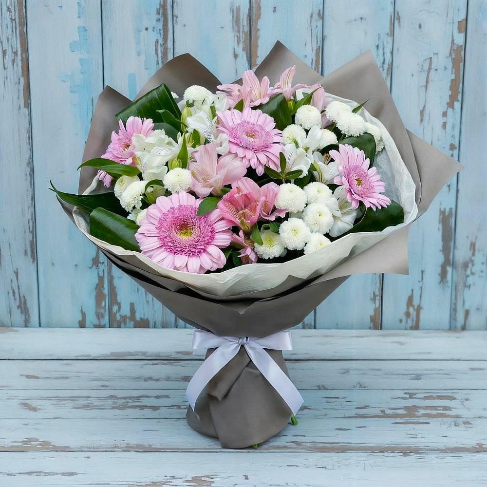 Букет цветов из: Герберы, Альстромерии и Хризантемы в Мекенской