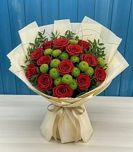 Букет цветов из:  Розы и Хризантемы #REPLACE_PRED# Мекенской