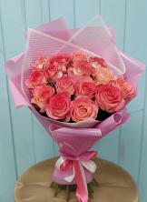 Букет 15 Розовых роз Равель в Мекенской